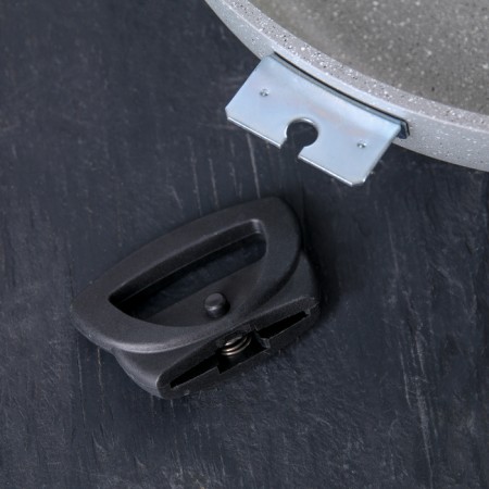 Stear, d = 30 cm, removable handles, glass cover, anti-stick coating, light-gray color-2
