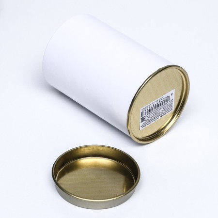 White tube 63x100 mm (80 mm intra -height), cardboard, metal cover-2