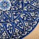Largan Rishtan ceramics "Flowers", 32 cm, blue
