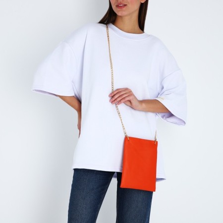 Cross-Bodi Bag on a zipper, Orange color-4
