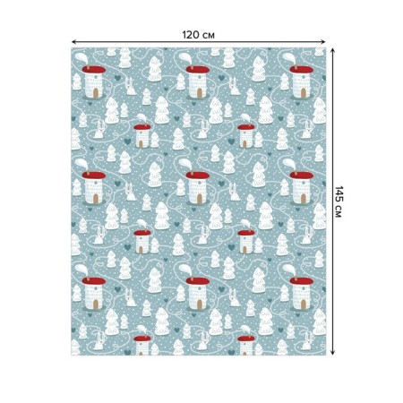The tablecloth “Snow settlement”, rectangular, oxford, size 120x145 cm-1