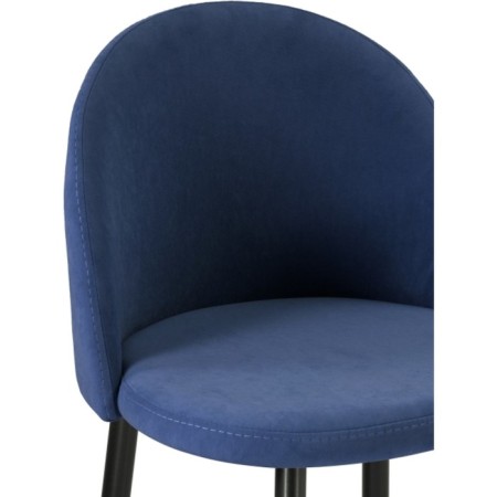 Metal amisore stool/velor, black/blue 48x53x95 cm-4