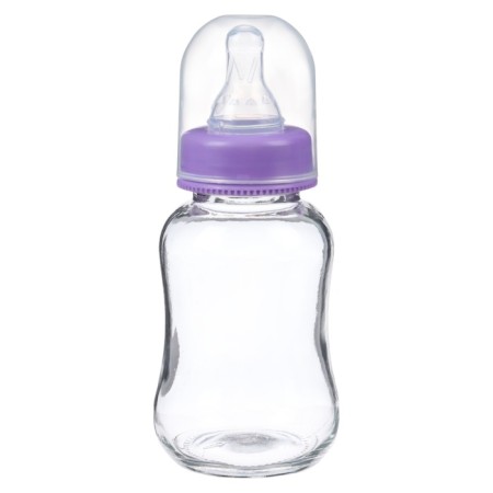 A bottle for feeding, classic throat, glass, slow flow, from 6 months, 150 ml., Mix color-15