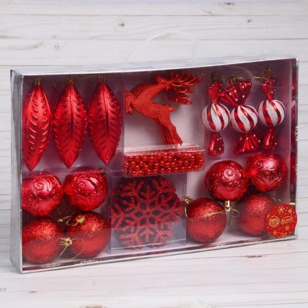 Set of jewelry plastic 27 pcs "Frosty day" red-1
