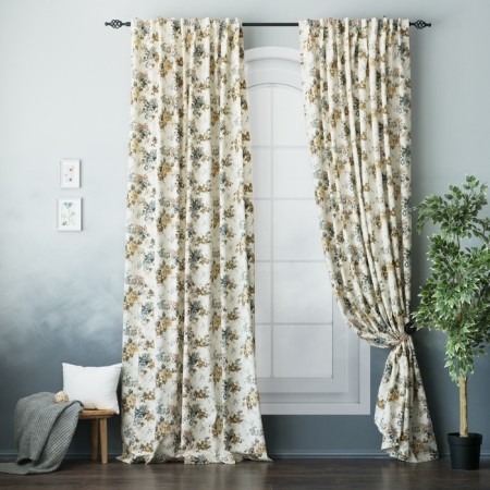 Set of curtains "Dryada", size 170 x 270 cm - 2 pcs, blue color-1