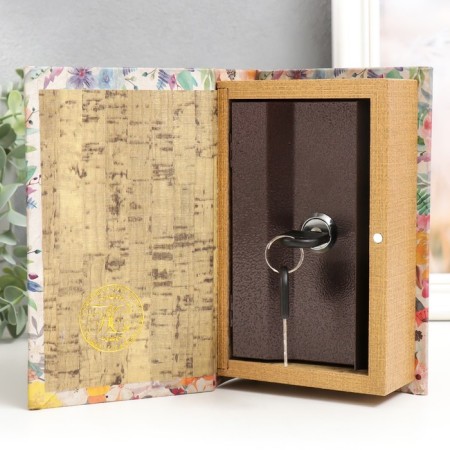 Safe Brush Tree leatherette "Borza in flowers" 17x11x5 cm-2