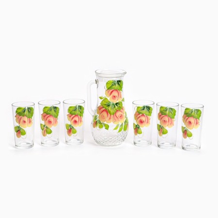 Set for Rosalia juice, art painting, 6 glasses, 1250/200 ml, mix-17