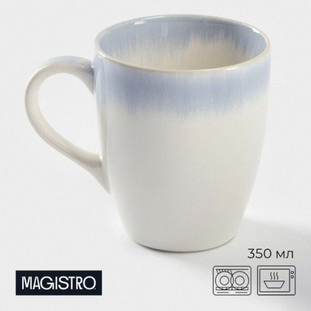 Porcelain mug Magistro "Paveti", 350 ml, blue color