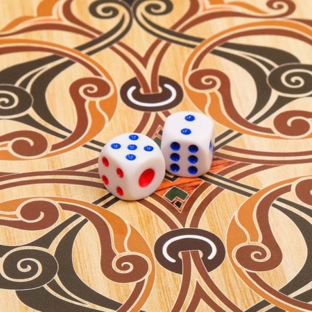 Backgammon "clubfoot", wooden board 60 x 60 cm, with a field for playing checkers-4