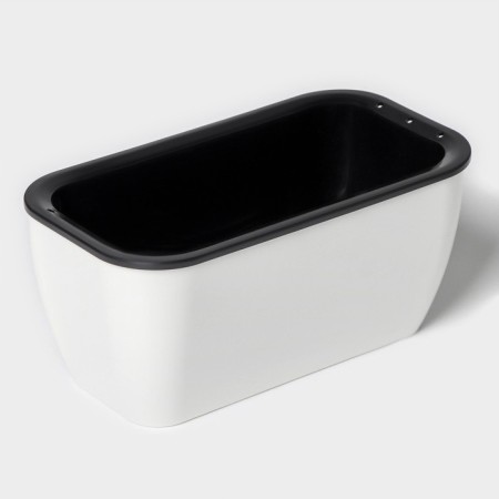 Plastic Plastic for flowers rectangular “gloss”, 900 ml, black and white color