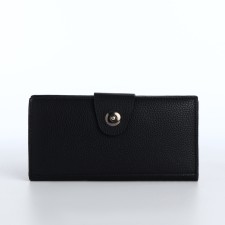 Men's purse on a magnet, a department for cards, coins, black color