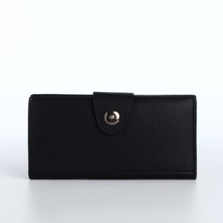 Men's purse on a magnet, a department for cards, coins, black color