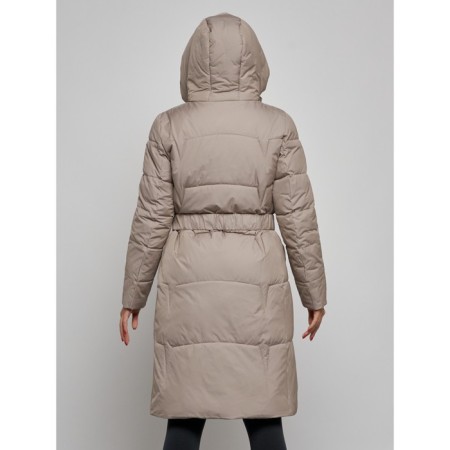 Coat insulated winter female, size 50, color light brown-6