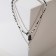 Yin-Yang's pendant-based pendant-based pendant bear, black and white color in silver, l = 55 cm