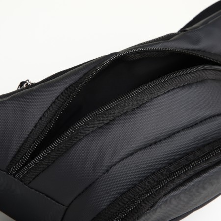 Lightning waist bag, 3 outer pockets, black color-5