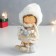 Polystone souvenir "Girl in a fluffy hat with a poodle" 7x10x17.5 cm