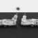 Hanging earrings with Hollywood rhinestones different levels, white color in silver, 11 cm