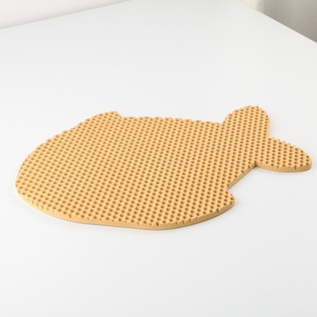 Rug for a bowl and a fish tray, beige, 42x32 cm-6