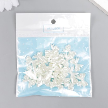 Decor for creativity plastic "Bant" Pearl set 25 pcs 1.4x1.8 cm-3
