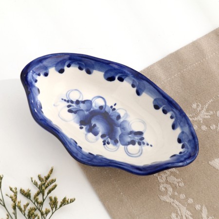 Smak for olives "shell", Gzhel, porcelain, 3x14 cm-1