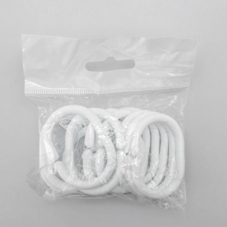 A set of rings for curtains in the bathroom, plastic, 12 pcs, white color-2