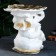 Figure - stand "Elephant with a leaf" "mother -of -pearl/gold, 30x30x30cm