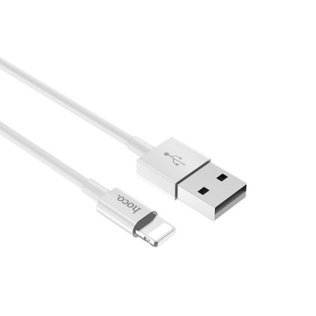 Hoco X23, Lightning cable - usb, 2 a, 1 m, tpe braid, white-1