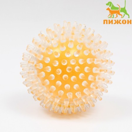 Dog toy "Ball tennis 2 in 1", tpr+vinyl, 9.5 cm, transparent/yellow
