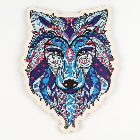 Puzzle wooden figured "Wolf", in the frame-3