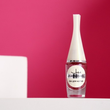Nail polish jeanmishel tone 160 bright pink sparkling, 5.5 ml