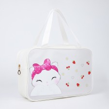 Cosmetic bag with lightning, white color