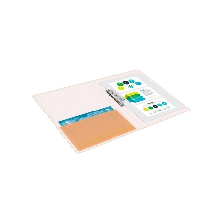 Folder with A4 clamp, 700 μm, root 27 mm, calligrata duble neon, inner pocket, up to 180 sheets, orange neon-4