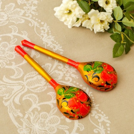 Spoon Polobaska "traditional", gold, 19 × 6 cm, Khokhloma-8