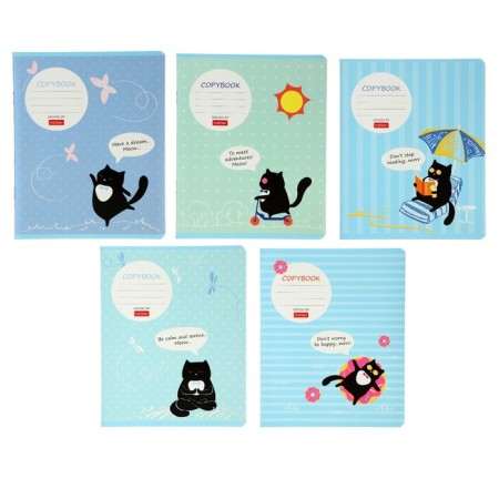 Notebook 18 sheets, in a cage, "cat here!", Cover coated cardboard, mix