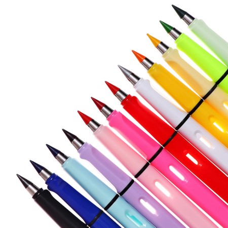 A set of pencils, 12 colors, eternal, rubber decor, calligrata-7