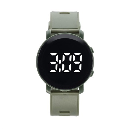Men's washing watches, silicone strap, khaki-1