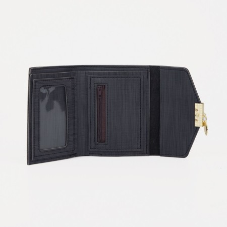 Women's wallet on the button, black color-2