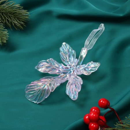 Jewelry decoration "Magic leaf" 11x8.2 cm, transparent overflows-1
