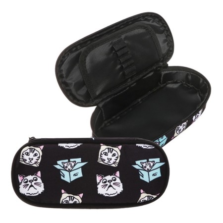 Penal soft, 55x220x100, case fabric, for a girl, black, Seventeen "Cats"