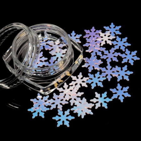 Sequins for the decor "Snowflake", pink/holographic