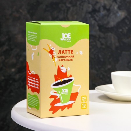 Soluble coffee drink Joe Black Coffee 3 in 1 "Latte Creamy Caramel", 18 g
