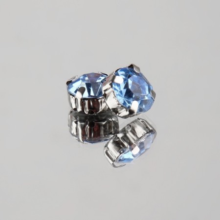 Rhound rhinestones “circle”, rimmed, 10 × 10 mm, 20 pcs, blue color-3