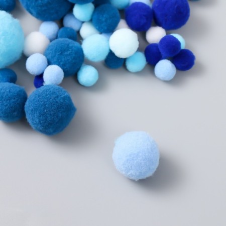 Decor for creativity "Pomponchiki. Blue hoar" d = 1-3 cm set 135 pcs-1