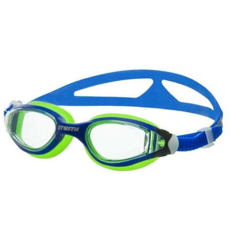ATEMI B601 swimming glasses, children's, silicone, blue/light green color