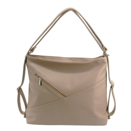 Female bag, artificial leather, beige 36x13x37 cm