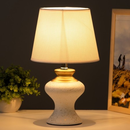 Alena desktop lamp E14 40W White-Zoloto 23x23x35 cm Risalux-1