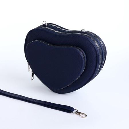 Bag Women's Cross-Bodi with a zipper, blue color-7