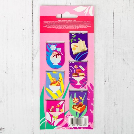 Magnetic bookmarks on the raccoon substrate, 6 pcs-3
