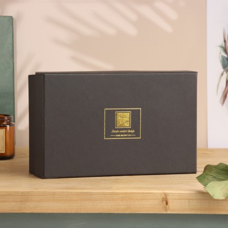 Set of diffuser 100 ml+candle 6x9 cm, black gentleman, black-3