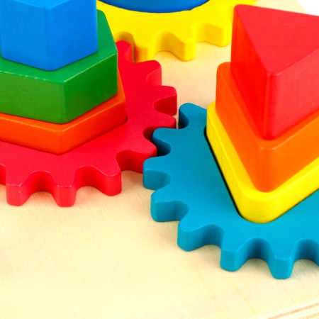 Wooden pyramid "gears" 23.5 × 23.5 × 8 cm-4